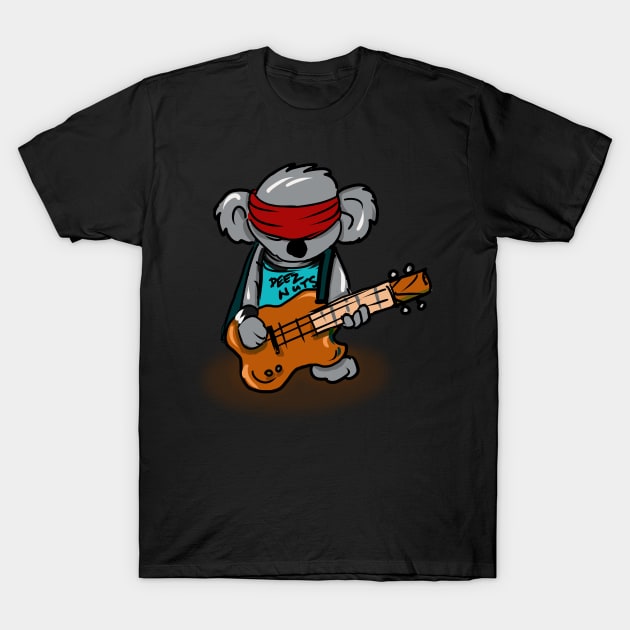 Koala Playing a Bass Guitar T-Shirt by silentrob668